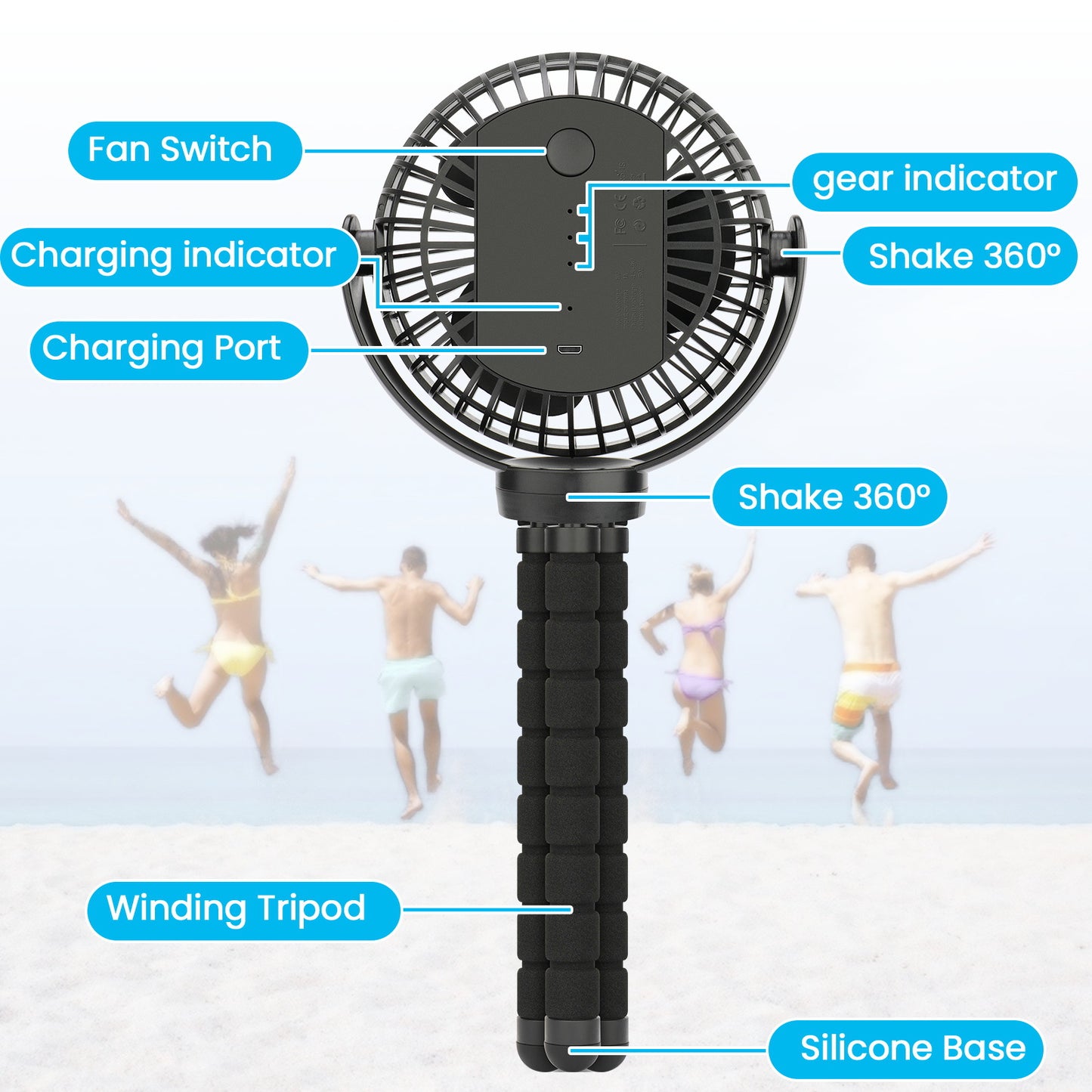 Portable Octopus Fan Stroller Fan