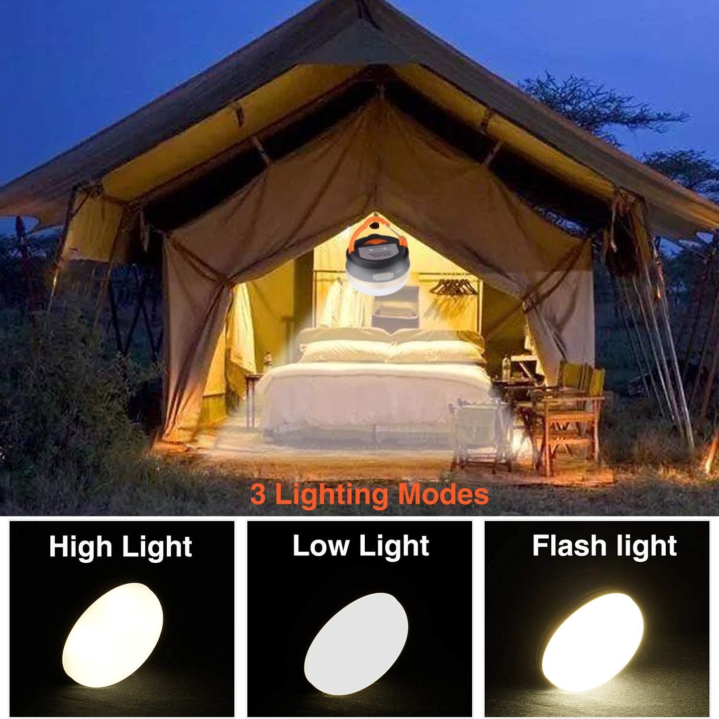 300 Lumen Outdoor USB Charging Hanging Camping Light