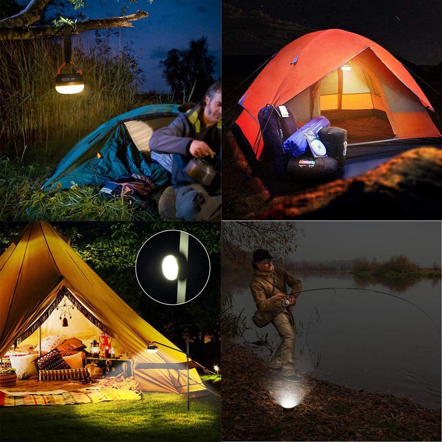 300 Lumen Outdoor USB Charging Hanging Camping Light