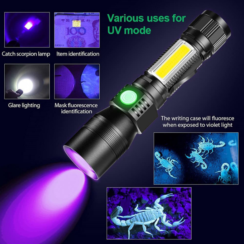 1000 Lumens UV Tactical Flashlight