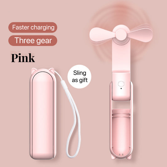 Mini Folding Power Bank Fan