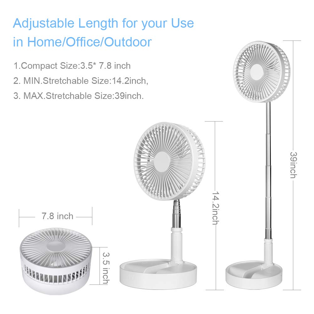 Foldable Fan Foldaway Oscillating with Remote Control
