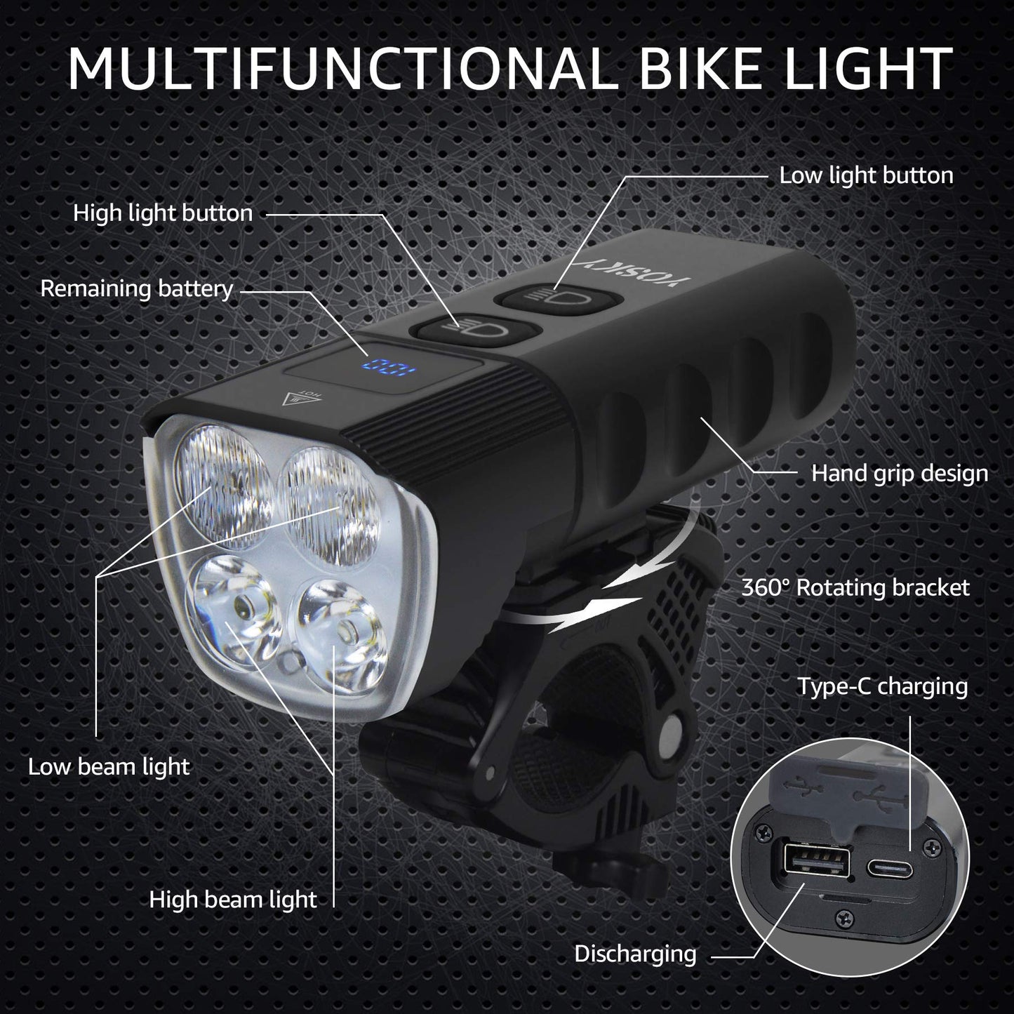 FREE shipping 2000 Lumen Bicycle Headlamp