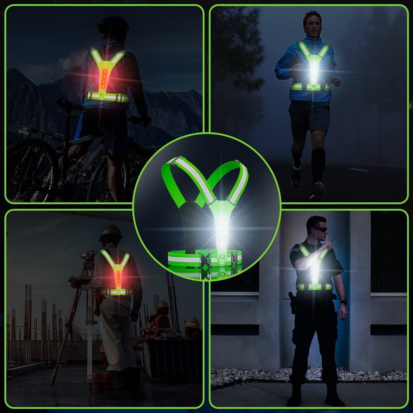 Led Reflective Vest Running Light